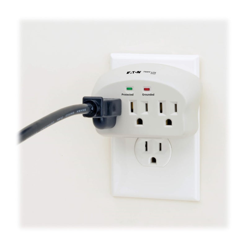 Tripp Lite Eaton Tripp Lite SK3-0 Multi-Plug Wall Outlet Extender Surge Protector, 3 Outlets, 660 Joule Rating, Diagnostic LEDs, Portable Travel Wall Plug, Lifetime Manufacturer's Warranty & $5,000 Insurance - Image 4